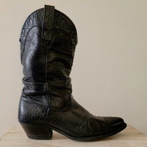 Black Slouchy Cowboy Boots